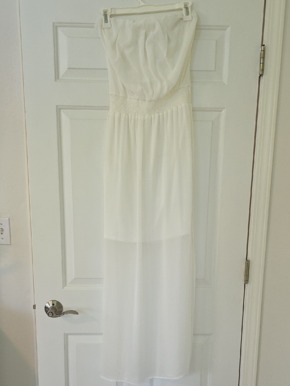 Moschino Strapless White Maxi Dress